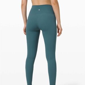 Lululemon Teal High-Rise Wunder Under Leggings